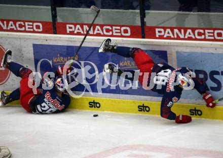 EBEL. Eishockey Bundesliga. VSV gegen EC Red Bull Salzburg.  Peter Hochkofler, Mario Huber (Salzburg). Villach, am 6.3.2020.
Foto: Kuess
www.qspictures.net
---
pressefotos, pressefotografie, kuess, qs, qspictures, sport, bild, bilder, bilddatenbank