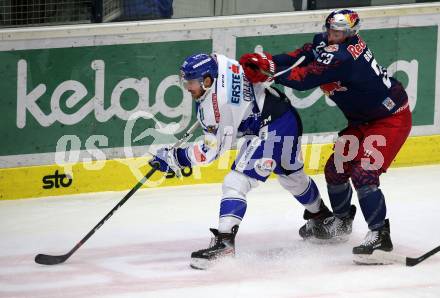 EBEL. Eishockey Bundesliga. VSV gegen EC Red Bull Salzburg.  Chris Collins,  (VSV), Connor Brickley (Salzburg). Villach, am 6.3.2020.
Foto: Kuess
www.qspictures.net
---
pressefotos, pressefotografie, kuess, qs, qspictures, sport, bild, bilder, bilddatenbank