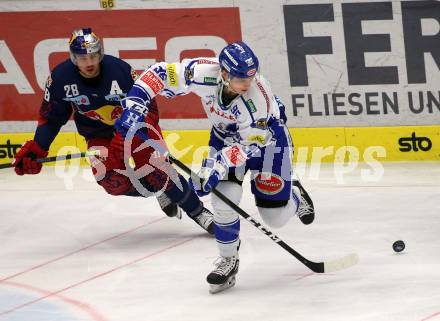 EBEL. Eishockey Bundesliga. VSV gegen EC Red Bull Salzburg.  Anton Karlsson, (VSV), Brent Regner  (Salzburg). Villach, am 6.3.2020.
Foto: Kuess
www.qspictures.net
---
pressefotos, pressefotografie, kuess, qs, qspictures, sport, bild, bilder, bilddatenbank