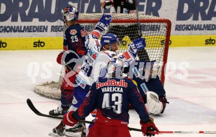 EBEL. Eishockey Bundesliga. VSV gegen EC Red Bull Salzburg.  Torjubel Nico Brunner (VSV). Villach, am 6.3.2020.
Foto: Kuess
www.qspictures.net
---
pressefotos, pressefotografie, kuess, qs, qspictures, sport, bild, bilder, bilddatenbank