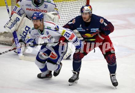 EBEL. Eishockey Bundesliga. VSV gegen EC Red Bull Salzburg. Marko Poeyhoenen,  (VSV), Bud Holloway  (Salzburg). Villach, am 6.3.2020.
Foto: Kuess
www.qspictures.net
---
pressefotos, pressefotografie, kuess, qs, qspictures, sport, bild, bilder, bilddatenbank