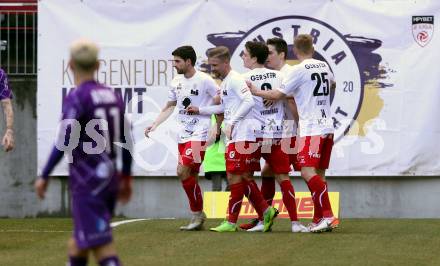 Fussball. 2. Liga. SK Austria Klagenfurt gegen FC Mohren Dornbirn 1913.  Torjubel (Dornbirn). Klagenfurt, am 7.3.2020.
Foto: Kuess
www.qspictures.net
---
pressefotos, pressefotografie, kuess, qs, qspictures, sport, bild, bilder, bilddatenbank