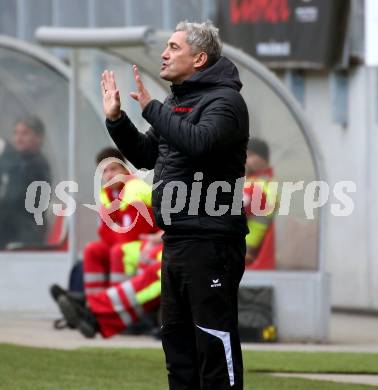 Fussball. 2. Liga. SK Austria Klagenfurt gegen FC Mohren Dornbirn 1913.  Trainer Markus Mader (Dornbirn). Klagenfurt, am 7.3.2020.
Foto: Kuess
www.qspictures.net
---
pressefotos, pressefotografie, kuess, qs, qspictures, sport, bild, bilder, bilddatenbank