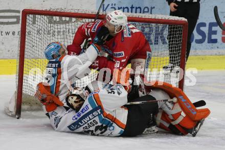 EBEL. Eishockey Bundesliga. KAC gegen	EHC Liwest Black Wings Linz. Andrew Jacob Kozek, Andreas Kristler, Jeffrey Michael Glass, Josh Roach (Linz). Klagenfurt, am 8.3.2020.
Foto: Kuess
www.qspictures.net

---
pressefotos, pressefotografie, kuess, qs, qspictures, sport, bild, bilder, bilddatenbank