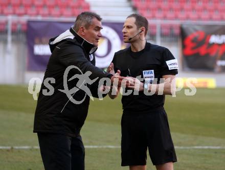 Fussball. 2. Liga. SK Austria Klagenfurt gegen FC Mohren Dornbirn 1913.  Trainer Robert Micheu, Schiedsrichter Harald Lechner (Klagenfurt). Klagenfurt, am 7.3.2020.
Foto: Kuess
www.qspictures.net
---
pressefotos, pressefotografie, kuess, qs, qspictures, sport, bild, bilder, bilddatenbank