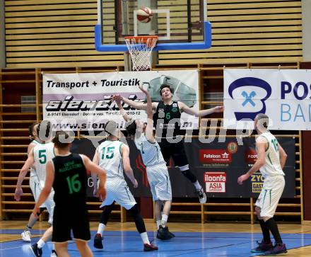 Basketball Zweite Liga 2019/2020. Play Down 3. Runde. KOS Celovec gegen  Union Deutsch Wagram Alligators. Volkan Oezdemir (KOS Celovec),  Paul Rotter (Deutsch Wagram). Klagenfurt, am 7.3.2020.
Foto: Kuess
www.qspictures.net

---
pressefotos, pressefotografie, kuess, qs, qspictures, sport, bild, bilder, bilddatenbank