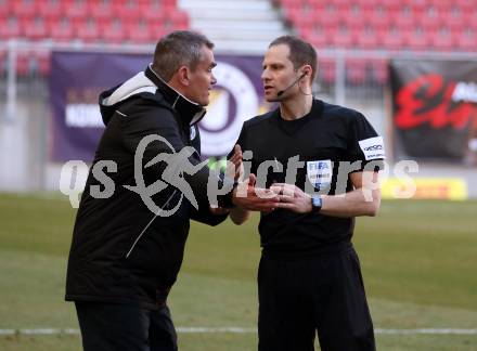 Fussball. 2. Liga. SK Austria Klagenfurt gegen FC Mohren Dornbirn 1913.  Trainer Robert Micheu, Schiedsrichter Harald Lechner (Klagenfurt). Klagenfurt, am 7.3.2020.
Foto: Kuess
www.qspictures.net
---
pressefotos, pressefotografie, kuess, qs, qspictures, sport, bild, bilder, bilddatenbank