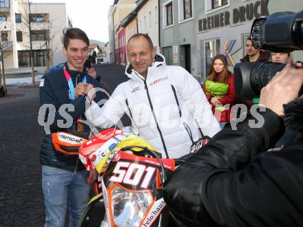 Ski Alpin. Empfang Jugendolympiasieger Philip Hoffmann.  Philip Hoffmann, Werner Mueller. Spittal an der Drau, am 17.1.2020.
Foto: Kuess
www.qspictures.net
---
pressefotos, pressefotografie, kuess, qs, qspictures, sport, bild, bilder, bilddatenbank