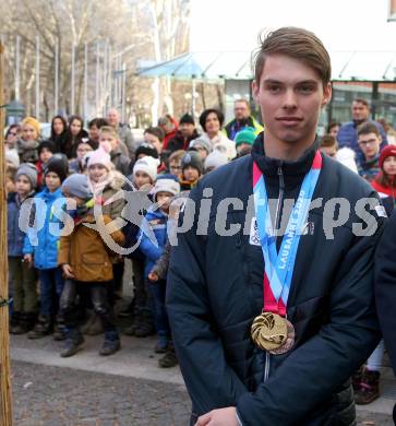 Ski Alpin. Empfang Jugendolympiasieger Philip Hoffmann.  Philip Hofmann. Spittal an der Drau, am 17.1.2020.
Foto: Kuess
www.qspictures.net
---
pressefotos, pressefotografie, kuess, qs, qspictures, sport, bild, bilder, bilddatenbank