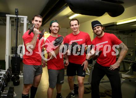 Eishockey. Nationalteam. Wolf Bernd, Ulmer Martin, Clemens Unterweger, Obersteiner Daniel. Klagenfurt, am 3.2.2020.
Foto: Kuess
www.qspictures.net

---
pressefotos, pressefotografie, kuess, qs, qspictures, sport, bild, bilder, bilddatenbank
