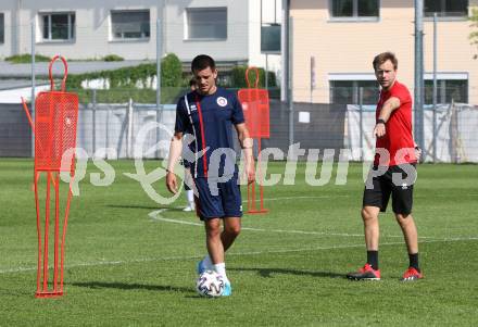 Fussball. 2. Liga. SK Austria Klagenfurt. Training. Darijo Pecirep,  Co-Trainer Martin Lassnig. Klagenfurt, am 18.5.2020.
Foto: Kuess
www.qspictures.net 
---
pressefotos, pressefotografie, kuess, qs, qspictures, sport, bild, bilder, bilddatenbank