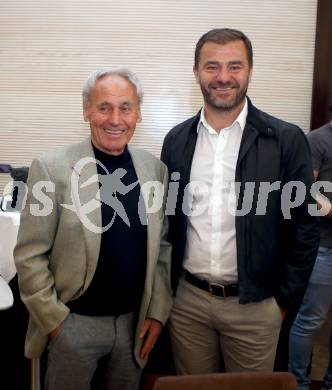 Fussball. 2. Liga. 100 Jahr Feier SK Austria Klagenfurt.  Franz Hasil, Zeljko Karajica. Klagenfurt, am 1.6.2020.
Foto: Kuess
www.qspictures.net
---
pressefotos, pressefotografie, kuess, qs, qspictures, sport, bild, bilder, bilddatenbank