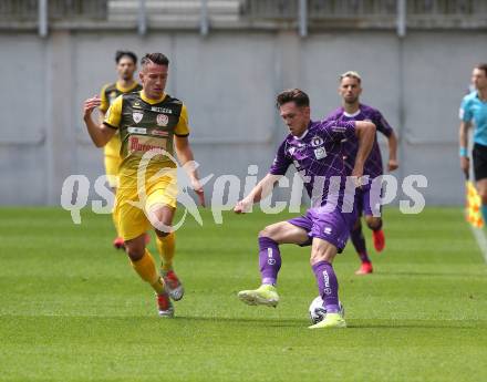 Fussball. 2. Liga. SK Austria Klagenfurt gegen Kapfenberger SV.  Oliver Markoutz (Klagenfurt), Michael Lang (Kapfenberger SV). Klagenfurt, am 7.6.2020.
Foto: Kuess
www.qspictures.net
---
pressefotos, pressefotografie, kuess, qs, qspictures, sport, bild, bilder, bilddatenbank