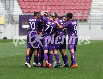 Fussball. 2. Liga. SK Austria Klagenfurt gegen Kapfenberger SV. Torjubel Okan Aydin, (Klagenfurt). Klagenfurt, am 7.6.2020.
Foto: Kuess
www.qspictures.net
---
pressefotos, pressefotografie, kuess, qs, qspictures, sport, bild, bilder, bilddatenbank