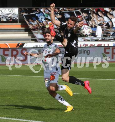Fussball Bundesliga. RZ Pellets WAC gegen LASK. Michael Novak,  (WAC),   Rene Renner (LASK). Wolfsberg, am 7.6.2020.
Foto: Kuess
www.qspictures.net

---
pressefotos, pressefotografie, kuess, qs, qspictures, sport, bild, bilder, bilddatenbank