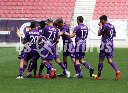 Fussball. 2. Liga. SK Austria Klagenfurt gegen Kapfenberger SV. Torjubel Okan Aydin, (Klagenfurt). Klagenfurt, am 7.6.2020.
Foto: Kuess
www.qspictures.net
---
pressefotos, pressefotografie, kuess, qs, qspictures, sport, bild, bilder, bilddatenbank