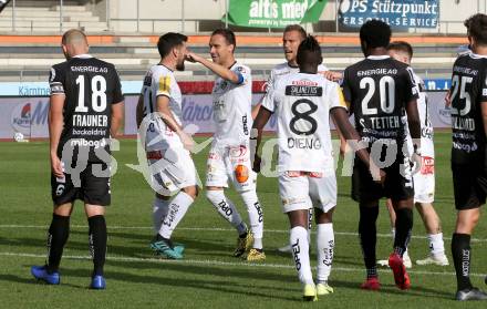 Fussball Bundesliga. RZ Pellets WAC gegen LASK. Torjubel Michael Novak, Michael Liendl (WAC). Wolfsberg, am 7.6.2020.
Foto: Kuess
www.qspictures.net

---
pressefotos, pressefotografie, kuess, qs, qspictures, sport, bild, bilder, bilddatenbank