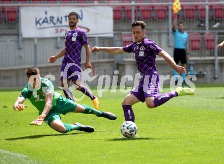 Fussball. 2. Liga. SK Austria Klagenfurt gegen Kapfenberger SV. Oliver Markoutz (Klagenfurt),  Franz Valentin Stolz (Kapfenberger SV). Klagenfurt, am 7.6.2020.
Foto: Kuess
www.qspictures.net
---
pressefotos, pressefotografie, kuess, qs, qspictures, sport, bild, bilder, bilddatenbank