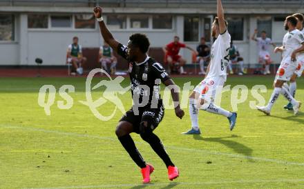 Fussball Bundesliga. RZ Pellets WAC gegen LASK.  Torjubel Samuel Tetteh  (LASK). Wolfsberg, am 7.6.2020.
Foto: Kuess
www.qspictures.net

---
pressefotos, pressefotografie, kuess, qs, qspictures, sport, bild, bilder, bilddatenbank