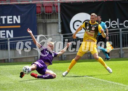 Fussball. 2. Liga. SK Austria Klagenfurt gegen Kapfenberger SV. Florian Freissegger (Klagenfurt), Leo Mikic (Kapfenberger SV). Klagenfurt, am 7.6.2020.
Foto: Kuess
www.qspictures.net
---
pressefotos, pressefotografie, kuess, qs, qspictures, sport, bild, bilder, bilddatenbank