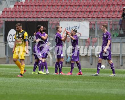 Fussball. 2. Liga. SK Austria Klagenfurt gegen Kapfenberger SV.  Torjubel (Klagenfurt). Klagenfurt, am 7.6.2020.
Foto: Kuess
www.qspictures.net
---
pressefotos, pressefotografie, kuess, qs, qspictures, sport, bild, bilder, bilddatenbank
