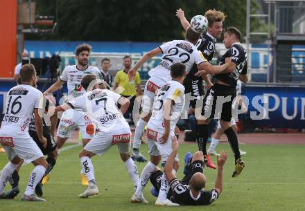 Fussball Bundesliga. RZ Pellets WAC gegen LASK. Dominik Baumgartner,  (WAC),  Marko Raguz,Christian Ramsebner  (LASK). Wolfsberg, am 7.6.2020.
Foto: Kuess
www.qspictures.net

---
pressefotos, pressefotografie, kuess, qs, qspictures, sport, bild, bilder, bilddatenbank