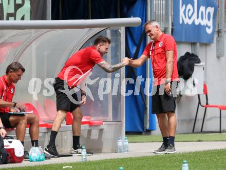 Fussball. 2. Liga. SK Austria Klagenfurt gegen Kapfenberger SV. Torjubel  Co-Trainer Martin Lassnig, Trainer Robert Micheu (Klagenfurt). Klagenfurt, am 7.6.2020.
Foto: Kuess
www.qspictures.net
---
pressefotos, pressefotografie, kuess, qs, qspictures, sport, bild, bilder, bilddatenbank