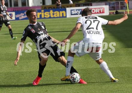 Fussball Bundesliga. RZ Pellets WAC gegen LASK. Michael Novak,  (WAC),   Rene Renner (LASK). Wolfsberg, am 7.6.2020.
Foto: Kuess
www.qspictures.net

---
pressefotos, pressefotografie, kuess, qs, qspictures, sport, bild, bilder, bilddatenbank