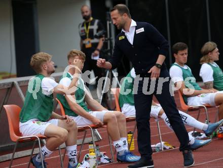 Fussball Bundesliga. RZ Pellets WAC gegen LASK. Lukas Schoefl, Trainer Ferdinand Feldhofer (WAC). Wolfsberg, am 7.6.2020.
Foto: Kuess
www.qspictures.net

---
pressefotos, pressefotografie, kuess, qs, qspictures, sport, bild, bilder, bilddatenbank