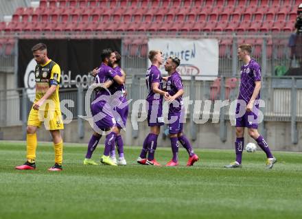 Fussball. 2. Liga. SK Austria Klagenfurt gegen Kapfenberger SV.  Torjubel (Klagenfurt). Klagenfurt, am 7.6.2020.
Foto: Kuess
www.qspictures.net
---
pressefotos, pressefotografie, kuess, qs, qspictures, sport, bild, bilder, bilddatenbank