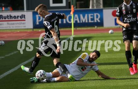 Fussball Bundesliga. RZ Pellets WAC gegen LASK. Milos Jojic, (WAC),   Philipp Wiesinger (LASK). Wolfsberg, am 7.6.2020.
Foto: Kuess
www.qspictures.net

---
pressefotos, pressefotografie, kuess, qs, qspictures, sport, bild, bilder, bilddatenbank