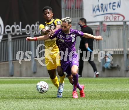 Fussball. 2. Liga. SK Austria Klagenfurt gegen Kapfenberger SV. Okan Aydin (Klagenfurt), Paul Mensah (Kapfenberger SV). Klagenfurt, am 7.6.2020.
Foto: Kuess
www.qspictures.net
---
pressefotos, pressefotografie, kuess, qs, qspictures, sport, bild, bilder, bilddatenbank