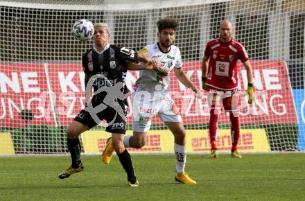 Fussball Bundesliga. RZ Pellets WAC gegen LASK.  Michael Novak,  (WAC),   Dominik Frieser (LASK). Wolfsberg, am 7.6.2020.
Foto: Kuess
www.qspictures.net

---
pressefotos, pressefotografie, kuess, qs, qspictures, sport, bild, bilder, bilddatenbank