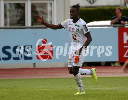 Fussball Bundesliga. RZ Pellets WAC gegen LASK.  Torjubel Cheikhu Dieng (WAC). Wolfsberg, am 7.6.2020.
Foto: Kuess
www.qspictures.net

---
pressefotos, pressefotografie, kuess, qs, qspictures, sport, bild, bilder, bilddatenbank