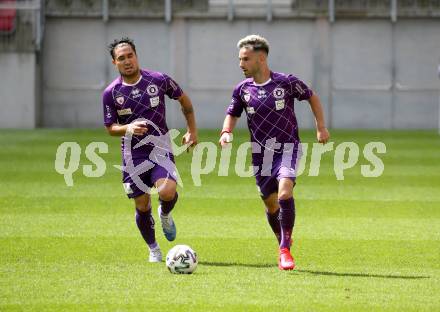 Fussball. 2. Liga. SK Austria Klagenfurt gegen Kapfenberger SV. Maximiliano Moreira Romero,  Okan Aydin (Klagenfurt),  (Kapfenberger SV). Klagenfurt, am 7.6.2020.
Foto: Kuess
www.qspictures.net
---
pressefotos, pressefotografie, kuess, qs, qspictures, sport, bild, bilder, bilddatenbank