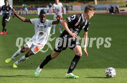 Fussball Bundesliga. RZ Pellets WAC gegen LASK.  Cheikhou Dieng,  (WAC),   Philipp Wiesinger (LASK). Wolfsberg, am 7.6.2020.
Foto: Kuess
www.qspictures.net

---
pressefotos, pressefotografie, kuess, qs, qspictures, sport, bild, bilder, bilddatenbank