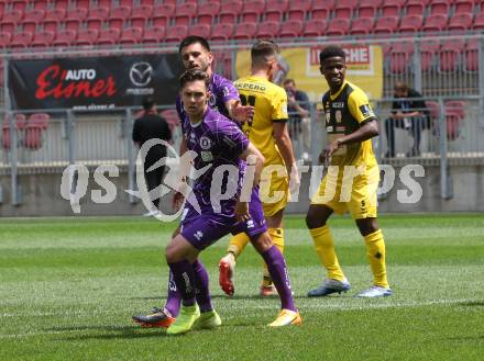 Fussball. 2. Liga. SK Austria Klagenfurt gegen Kapfenberger SV.  Torjubel Oliver Markoutz (Klagenfurt). Klagenfurt, am 7.6.2020.
Foto: Kuess
www.qspictures.net
---
pressefotos, pressefotografie, kuess, qs, qspictures, sport, bild, bilder, bilddatenbank