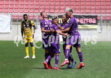 Fussball. 2. Liga. SK Austria Klagenfurt gegen Kapfenberger SV. Torjubel Okan Aydin, Florian Freissegger, Maximiliano Moreira Romero, Benjamin Hadzic (Klagenfurt). Klagenfurt, am 7.6.2020.
Foto: Kuess
www.qspictures.net
---
pressefotos, pressefotografie, kuess, qs, qspictures, sport, bild, bilder, bilddatenbank
