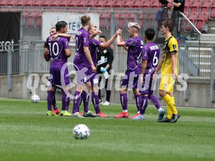 Fussball. 2. Liga. SK Austria Klagenfurt gegen Kapfenberger SV. Torjubel  (Klagenfurt). Klagenfurt, am 7.6.2020.
Foto: Kuess
www.qspictures.net
---
pressefotos, pressefotografie, kuess, qs, qspictures, sport, bild, bilder, bilddatenbank