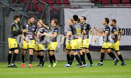 Fussball. 2. Liga. SK Austria Klagenfurt gegen SV Licht-Loidl Lafnitz.  Torjubel   (Lafnitz). Klagenfurt, am 14.6.2020.
Foto: Kuess
www.qspictures.net
---
pressefotos, pressefotografie, kuess, qs, qspictures, sport, bild, bilder, bilddatenbank