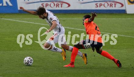 Fussball. Tipico Bundesliga. RZ Pellets WAC gegen TSV Prolactal Hartberg.  Michael Novak, (WAC), Amadou Dante   (Hartberg). Wolfsberg, am 10.6.2020.
Foto: Kuess
www.qspictures.net

---
pressefotos, pressefotografie, kuess, qs, qspictures, sport, bild, bilder, bilddatenbank