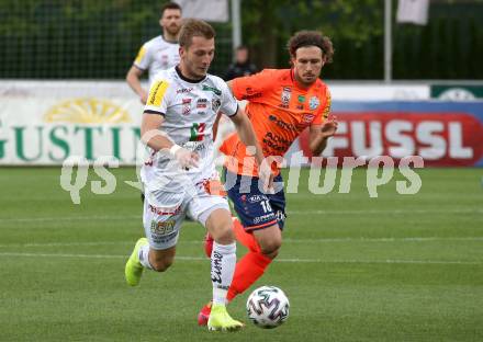 Fussball. Tipico Bundesliga. RZ Pellets WAC gegen TSV Prolactal Hartberg.  Marc Andre Schmerboeck (WAC), David Cancola (Hartberg). Wolfsberg, am 10.6.2020.
Foto: Kuess
www.qspictures.net

---
pressefotos, pressefotografie, kuess, qs, qspictures, sport, bild, bilder, bilddatenbank