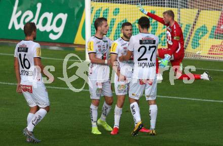 Fussball. Tipico Bundesliga. RZ Pellets WAC gegen TSV Prolactal Hartberg.  Torjubel Shon Zalman Weissman, Marc Andre Schmerboeck, Michael Novak, Mario Leitgeb (WAC). Wolfsberg, am 10.6.2020.
Foto: Kuess
www.qspictures.net

---
pressefotos, pressefotografie, kuess, qs, qspictures, sport, bild, bilder, bilddatenbank