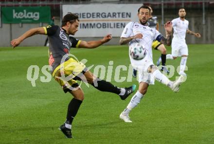 Fussball. 2. Liga. SK Austria Klagenfurt gegen SV Licht-Loidl Lafnitz.  Philipp HUetter (Klagenfurt), Daniel Rosenbichler (Lafnitz). Klagenfurt, am 14.6.2020.
Foto: Kuess
www.qspictures.net
---
pressefotos, pressefotografie, kuess, qs, qspictures, sport, bild, bilder, bilddatenbank