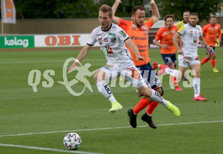Fussball. Tipico Bundesliga. RZ Pellets WAC gegen TSV Prolactal Hartberg.  Marc Andre Schmerboeck,  (WAC),  Christian Klem (Hartberg). Wolfsberg, am 10.6.2020.
Foto: Kuess
www.qspictures.net

---
pressefotos, pressefotografie, kuess, qs, qspictures, sport, bild, bilder, bilddatenbank