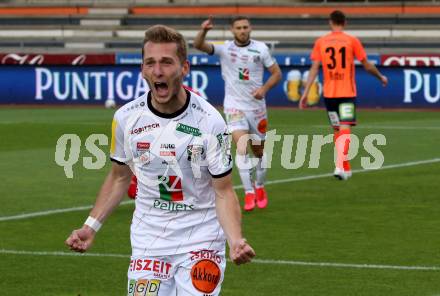 Fussball. Tipico Bundesliga. RZ Pellets WAC gegen TSV Prolactal Hartberg.  Torjubel Marc Andre Schmerboeck, Shon Zalman Weissman (WAC). Wolfsberg, am 10.6.2020.
Foto: Kuess
www.qspictures.net

---
pressefotos, pressefotografie, kuess, qs, qspictures, sport, bild, bilder, bilddatenbank