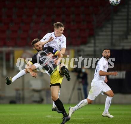 Fussball. 2. Liga. SK Austria Klagenfurt gegen SV Licht-Loidl Lafnitz.  Scott Fitzgerald Kennedy (Klagenfurt), Martin Rodler (Lafnitz). Klagenfurt, am 14.6.2020.
Foto: Kuess
www.qspictures.net
---
pressefotos, pressefotografie, kuess, qs, qspictures, sport, bild, bilder, bilddatenbank