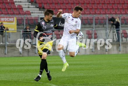 Fussball. 2. Liga. SK Austria Klagenfurt gegen SV Licht-Loidl Lafnitz.  Oliver Markoutz (Klagenfurt), Julian Tomka (Lafnitz). Klagenfurt, am 14.6.2020.
Foto: Kuess
www.qspictures.net
---
pressefotos, pressefotografie, kuess, qs, qspictures, sport, bild, bilder, bilddatenbank