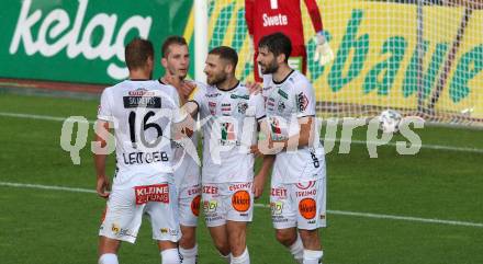 Fussball. Tipico Bundesliga. RZ Pellets WAC gegen TSV Prolactal Hartberg.  Torjubel Shon Zalman Weissman, Marc Andre Schmerboeck, Michael Novak, Mario Leitgeb (WAC). Wolfsberg, am 10.6.2020.
Foto: Kuess
www.qspictures.net

---
pressefotos, pressefotografie, kuess, qs, qspictures, sport, bild, bilder, bilddatenbank