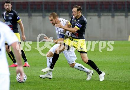 Fussball. 2. Liga. SK Austria Klagenfurt gegen SV Licht-Loidl Lafnitz.  Markus Rusek, (Klagenfurt), Mario Kroepfl (Lafnitz). Klagenfurt, am 14.6.2020.
Foto: Kuess
www.qspictures.net
---
pressefotos, pressefotografie, kuess, qs, qspictures, sport, bild, bilder, bilddatenbank